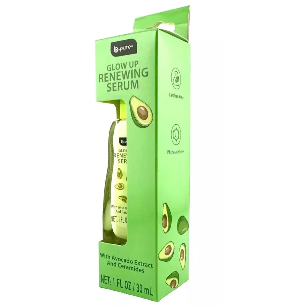 B-Pure Glow Up Renewing Serum in Pomegranate & Avocado - 1 fl oz (30ml) 2 Pack